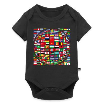 belle paix tous les drapeaux « contre le racisme » - Body à manches courtes Premium Bébé - noir - Devant