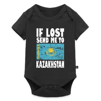 Drapeau du Kazakhstan - Body à manches courtes Premium Bébé - noir - Devant