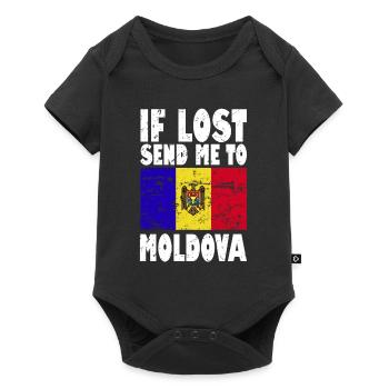 Slogan du drapeau de la Moldavie - Body à manches courtes Premium Bébé - noir - Devant