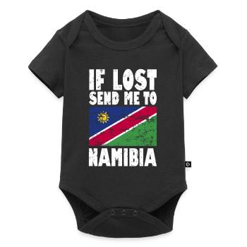Namibia Flagge Spruch - Baby Premium Kurzarmbody - Schwarz - Vorne