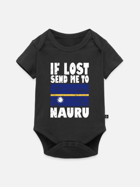 Nauru Flagge Spruch - Baby Premium Kurzarmbody - Schwarz