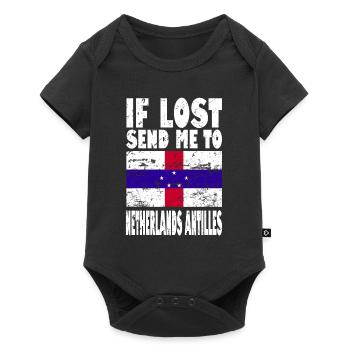 Netherlands Antilles Flag Saying - Baby Premium short-sleeve bodysuit - black - Front