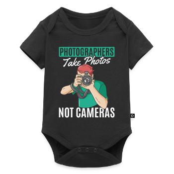 Photographers take photos, not cameras, - Baby Premium short-sleeve bodysuit - black - Front