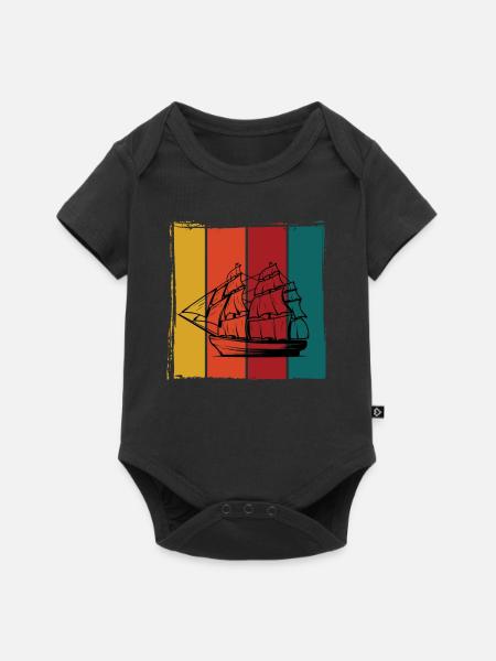 Segelschiff - Baby Premium Kurzarmbody - Schwarz