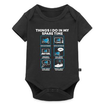 Things I Do In My Spare Time Motorcycle Biker Bike - Baby Premium short-sleeve bodysuit - black - Front