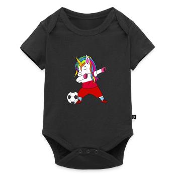 Poland football-dabbing gift - Baby Premium short-sleeve bodysuit - black - Front