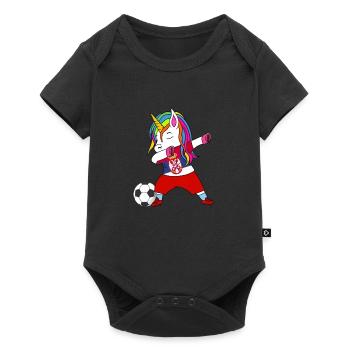 Serbie football dabbing cadeau - Body à manches courtes Premium Bébé - noir - Devant