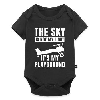Funny Airplane Aviation Pilot Aircraft Aeroplane - Baby Premium short-sleeve bodysuit - black - Front