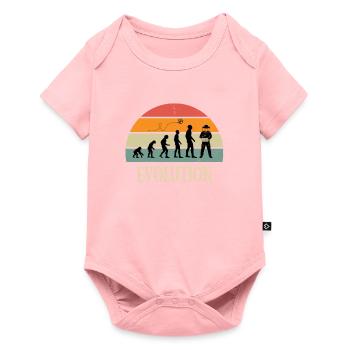 evolution vintage imker-humor bienenmann - Baby Premium Kurzarmbody - Rosa - Vorne