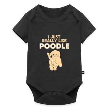 I Just Really Like Poodles Dog Gift - Baby Premium Kurzarmbody - Schwarz - Vorne