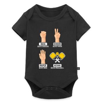 Rock Paper Scissors Nothing Beats Pickleball Playe - Baby Premium Kurzarmbody - Schwarz - Vorne