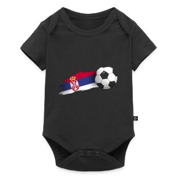 Cadeau de football serbie - Body à manches courtes Premium Bébé - noir - Devant
