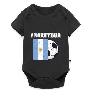 Cadeau drapeau de l’équipe de football d’Argentine - Body à manches courtes Premium Bébé - noir - Devant