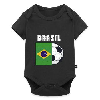 Brazil football team flag gift - Baby Premium short-sleeve bodysuit - black - Front