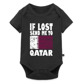 Slogan du drapeau du Qatar - Body à manches courtes Premium Bébé - noir - Devant