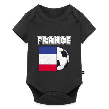 Cadeau drapeau de l’équipe de France de football - Body à manches courtes Premium Bébé - noir - Devant