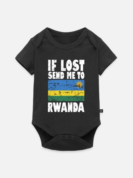 Rwanda Flagge Spruch - Baby Premium Kurzarmbody - Schwarz