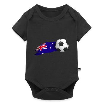 Cadeau de football australien - Body à manches courtes Premium Bébé - noir - Devant