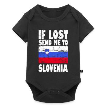 Drapeau de la Slovénie - Body à manches courtes Premium Bébé - noir - Devant