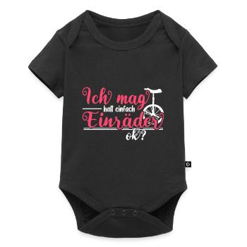 Ich mag halt einfach Einräder - Baby Premium Kurzarmbody - Schwarz - Vorne