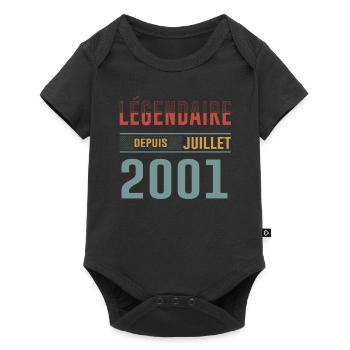 Juillet 2001 Anniversaire Idée Cadeau Vintage - Body à manches courtes Premium Bébé - noir - Devant