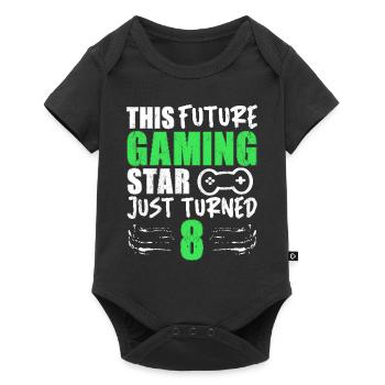 Joueur Gamer Gaming Drôle Dire 8ème Anniversaire - Body à manches courtes Premium Bébé - noir - Devant