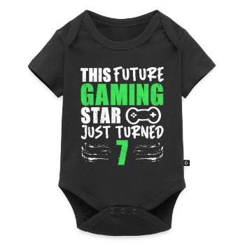 Joueur Gamer Gaming Drôle Dire 7ème Anniversaire - Body à manches courtes Premium Bébé - noir - Devant