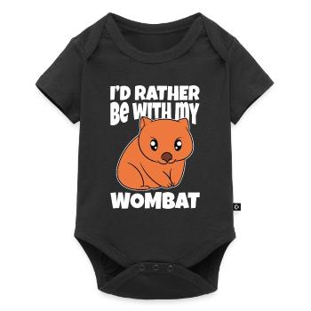 Je préfère être avec mon wombat - Body à manches courtes Premium Bébé - noir - Devant