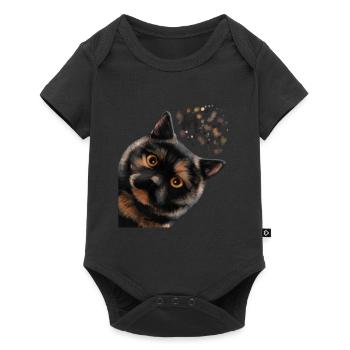 Curieux tortoise écaille british Shorthair Cat - Body à manches courtes Premium Bébé - noir - Devant