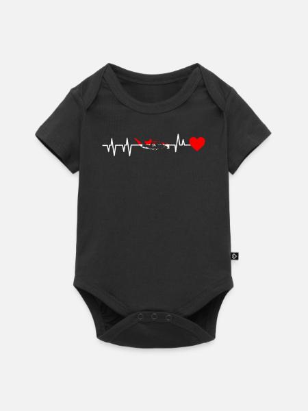 Indonesien Herzschlag Geschenk - Baby Premium Kurzarmbody - Schwarz