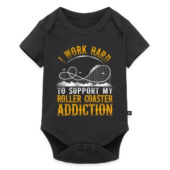Roller Coaster Vintage I Work Hard - Baby Premium short-sleeve bodysuit - black - Front