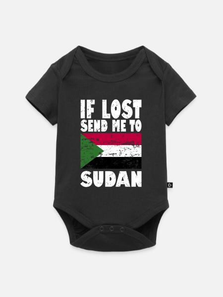 Sudan Flagge Spruch - Baby Premium Kurzarmbody - Schwarz