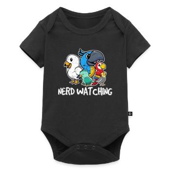Nerd Watching Funny Birdwatching Funny Bird Watchi - Baby Premium short-sleeve bodysuit - black - Front