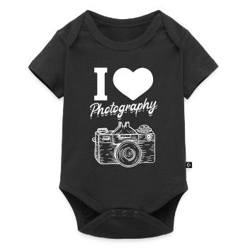 Fotokamera-Fotograf Ich liebe Fotografie - Baby Premium Kurzarmbody - Schwarz - Vorne