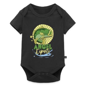 Angeln Angler - Baby Premium Kurzarmbody - Schwarz - Vorne