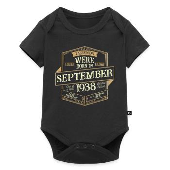 Septembre 1938 Anniversaire Homme - Body à manches courtes Premium Bébé - noir - Devant