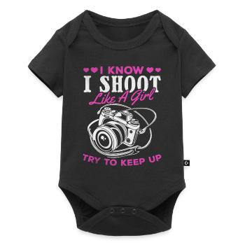 I know I'm photographing like a girl, - Baby Premium short-sleeve bodysuit - black - Front