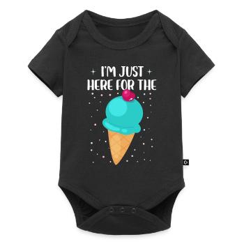 Je suis juste ici pour la crème glacée Design pour une glace - Body à manches courtes Premium Bébé - noir - Devant