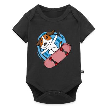 Dog Belgian Shepherd as a skater - Baby Premium short-sleeve bodysuit - black - Front