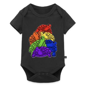 Turtle Stack LGBTQ Gay Pride Rainbow Flag LGBT - Baby Premium short-sleeve bodysuit - black - Front