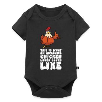 Voici à quoi ressemble un vrai amateur de poulet - Body à manches courtes Premium Bébé - noir - Devant