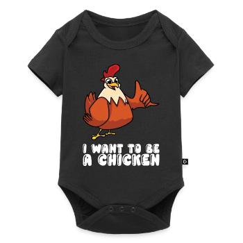 Je veux être un poulet - Body à manches courtes Premium Bébé - noir - Devant
