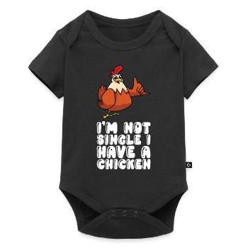 Je ne suis pas célibataire et j’ai un poulet - Body à manches courtes Premium Bébé - noir - Devant