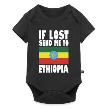 Ethiopia Flag Saying - Baby Premium short-sleeve bodysuit - black - Front