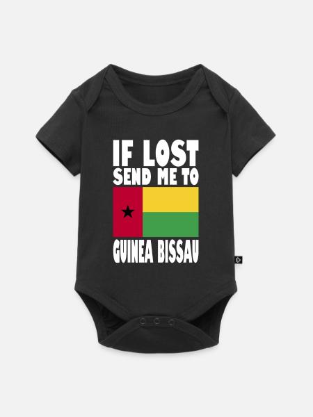 Guinea Bissau Flagge Spruch - Baby Premium Kurzarmbody - Schwarz