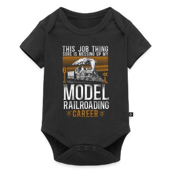 Steam Train Driver Trainspotting - Baby Premium short-sleeve bodysuit - black - Front