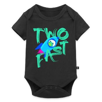 Two Fast Rocket Frog Space 2 Years 2nd Birthday - Baby Premium short-sleeve bodysuit - black - Front