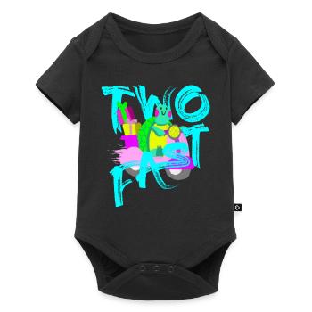 Two Fast Roller Schildkröte 2 Jahre 2. Geburtstag - Baby Premium Kurzarmbody - Schwarz - Vorne