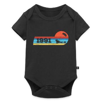 Kite Beach Sailor Born 1991 Birthday - Baby Premium short-sleeve bodysuit - black - Front