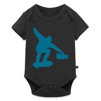 Skateboarder Skateboard Cinéaste - Body à manches courtes Premium Bébé - noir - Devant